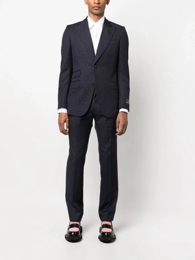 GG Monogram Navy Single-Breasted Suit Suits Mens - men's suits outlet