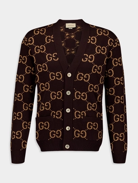 GG Supreme Intarsia Cardigan Knitwear Mens - men's sweaters sale