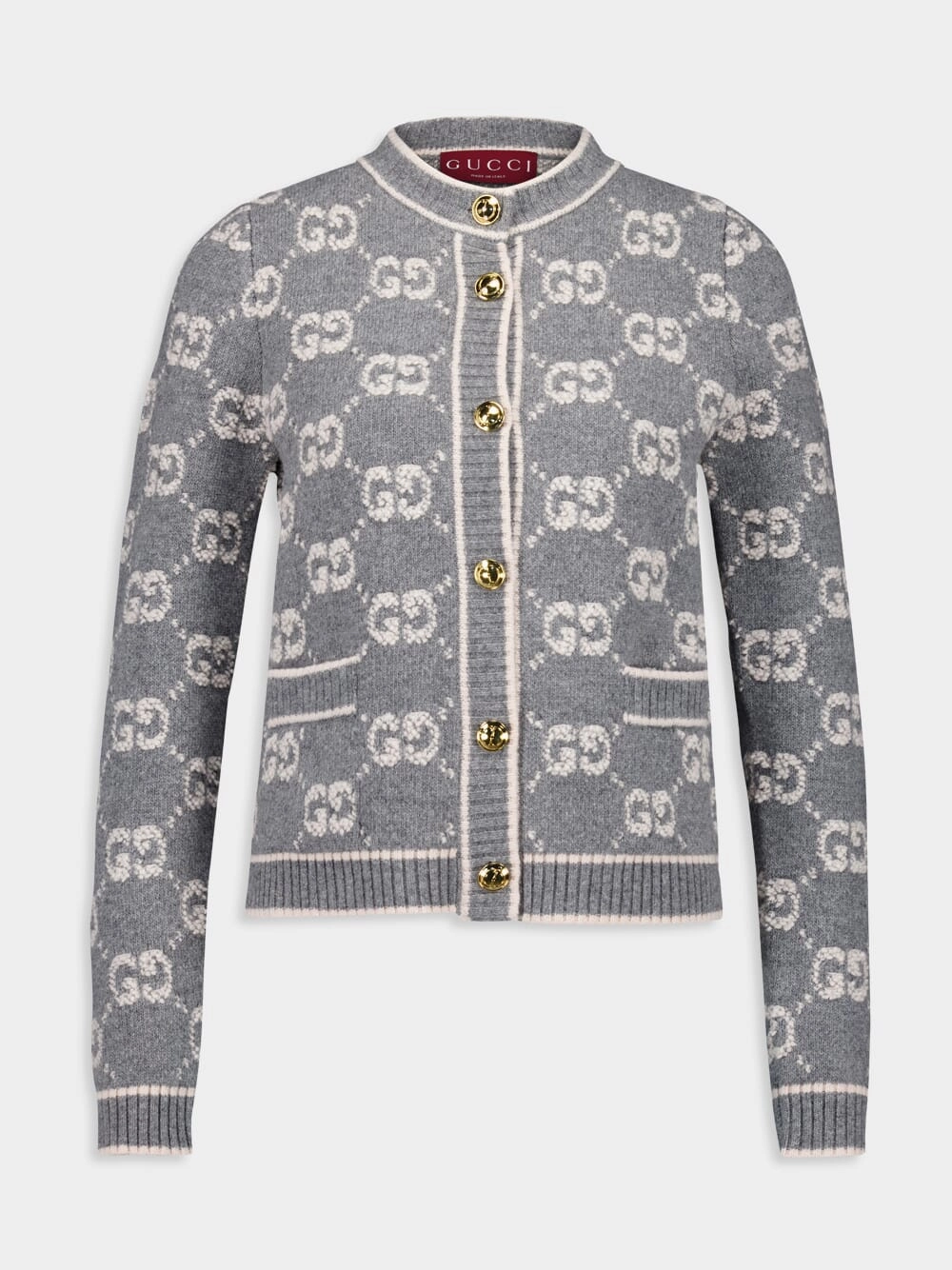 GG Wool Boucl Jacquard Cardigan Knitwear Womens - women's knitwear cheap