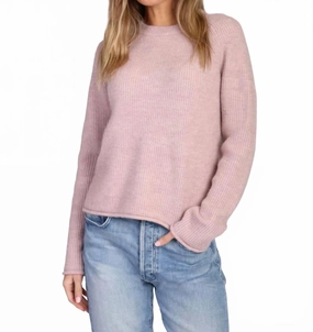 Gigi Crewneck Sweater In Soft Pink Tops Womens - peplum tops outlet