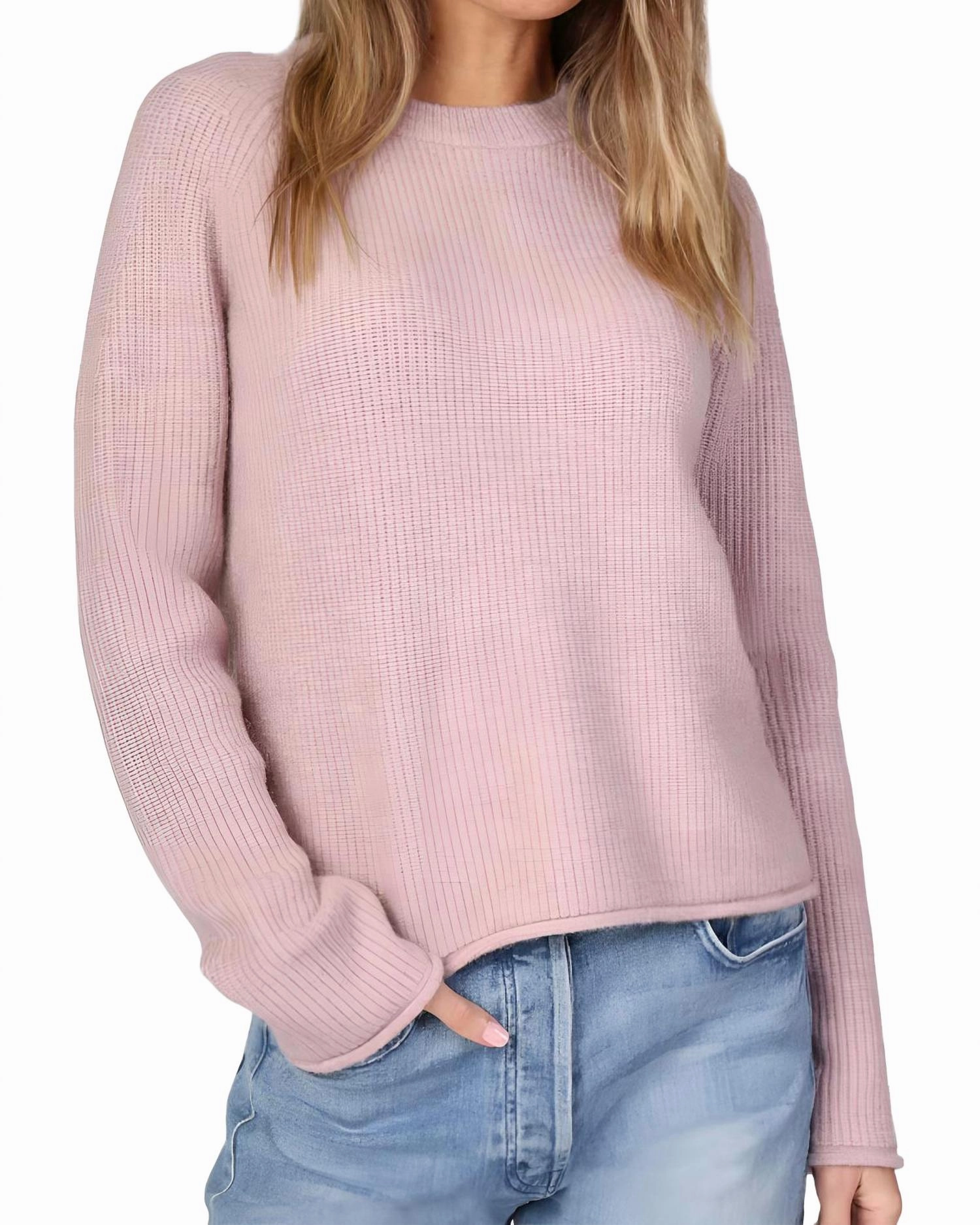 Gigi Crewneck Sweater In Soft Pink