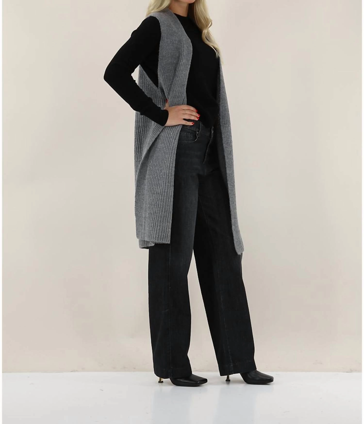 Gilet Sweater Vest In Antracite