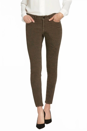 Gisele Leopard Skinny High Waisted Jeans In Mocha womens denim shorts discount