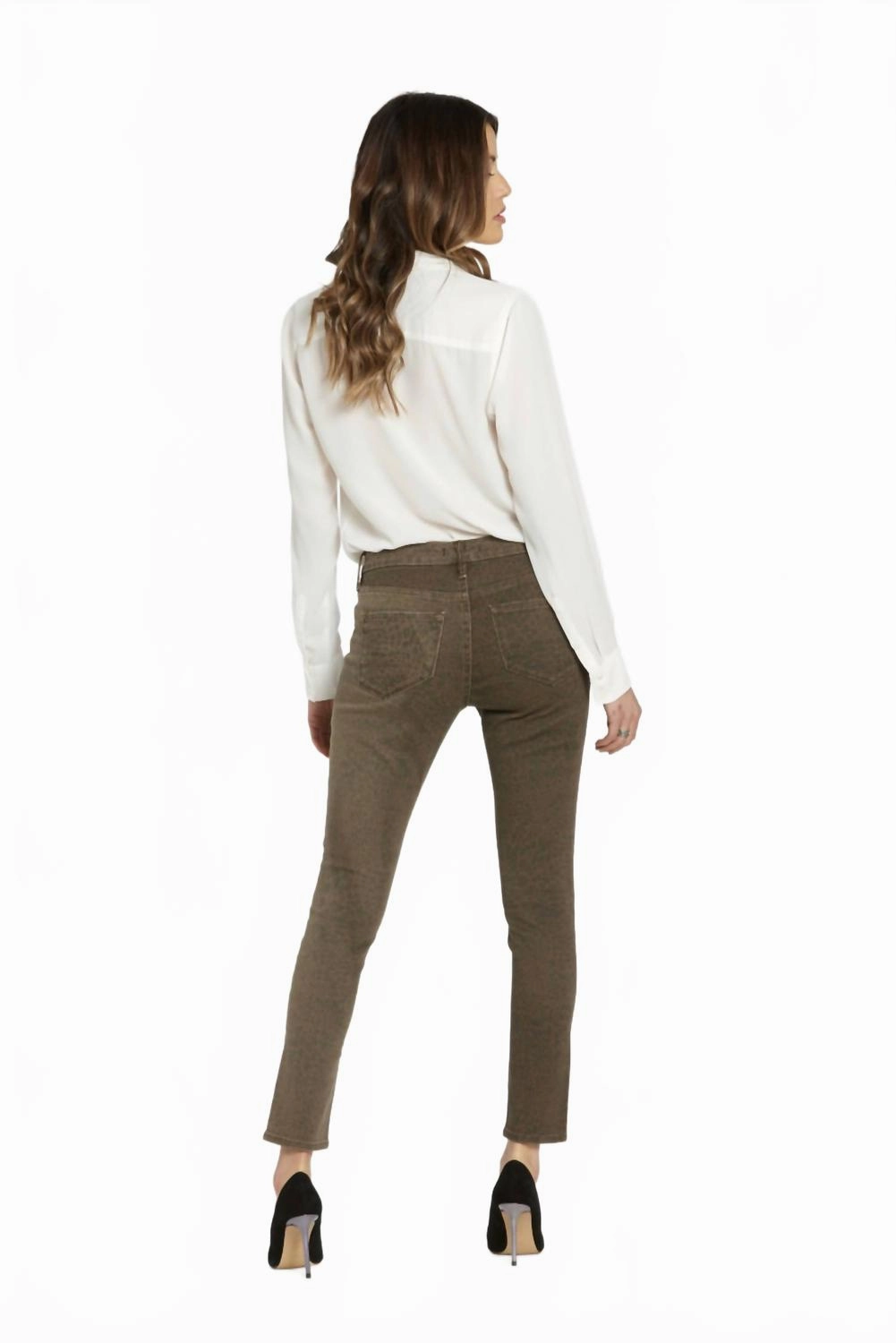 Gisele Leopard Skinny High Waisted Jeans In Mocha