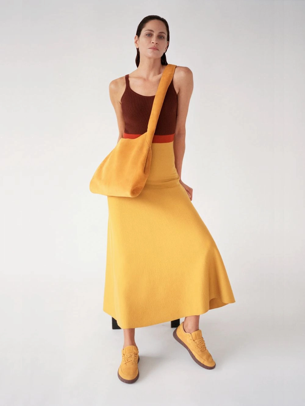 Golden Birch Flaminius Knit Midi Dress