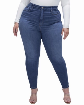 GOOD AMERICAN Good Waist Skinny Blue Jean womens denim shorts discount