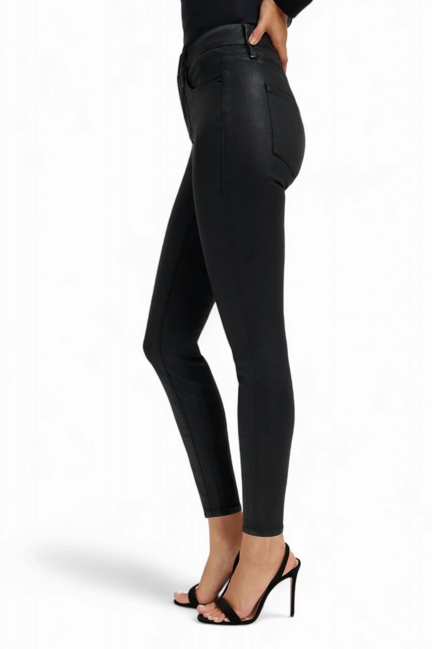 Good Legs Coated Skinny Jean In Black