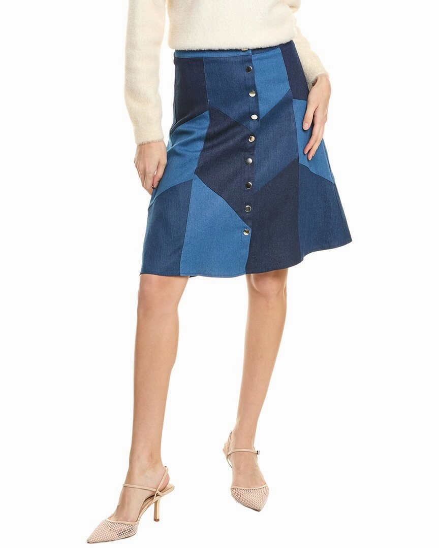 Gracia Patchwork Denim Skirt