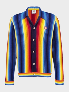 Gradient Buttoned Jacket in Towelling Cotton Knitwear Mens - men's sweaters sale