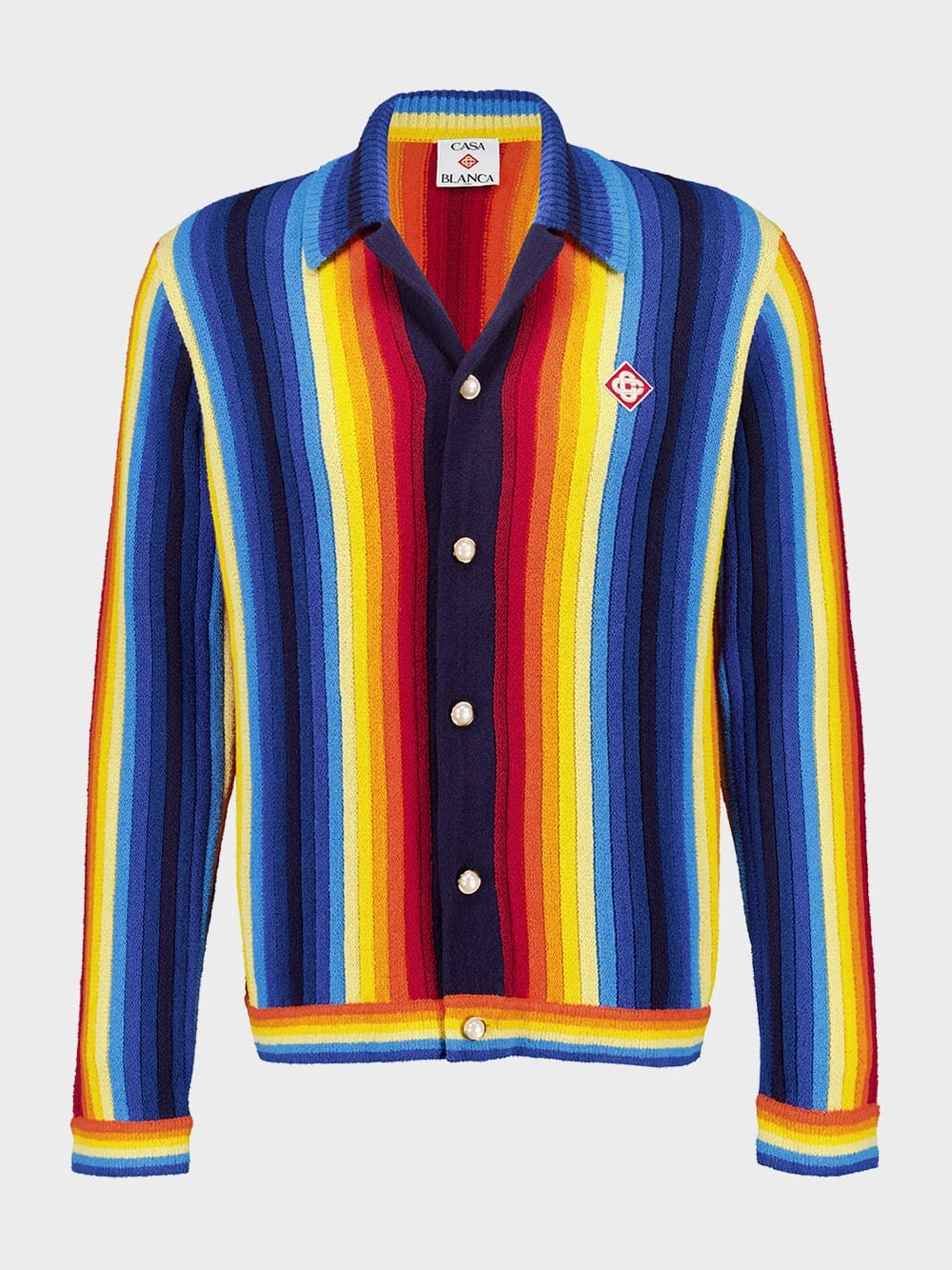 Gradient Buttoned Jacket in Towelling Cotton Knitwear Mens - men's sweaters sale