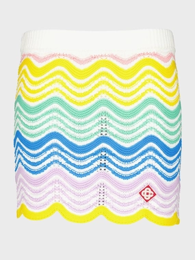Gradient Wave Crochet Skirt Knitwear Womens - women's knitwear cheap