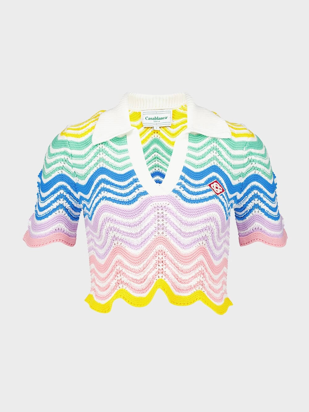 Gradient Wave Crochet Top Knitwear Womens - women's knitwear cheap