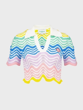 Gradient Wave Crochet Top Knitwear Womens - women's knitwear cheap