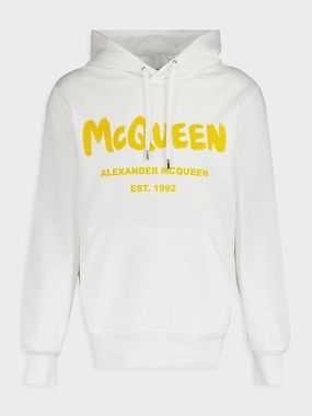 Graffiti Logo Print White Sweatshirt Tops Mens - thermal tops