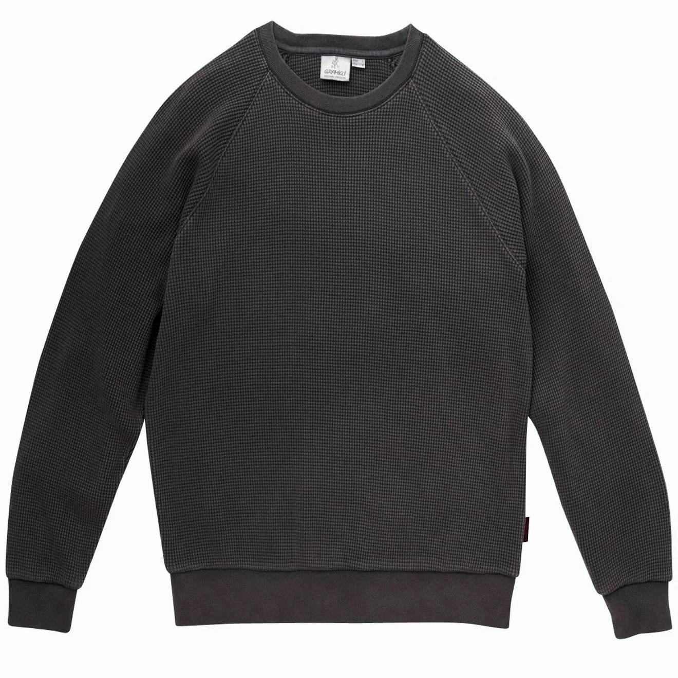 Gramicci Waffle Crew Pigment Black mens long sleeves cheap
