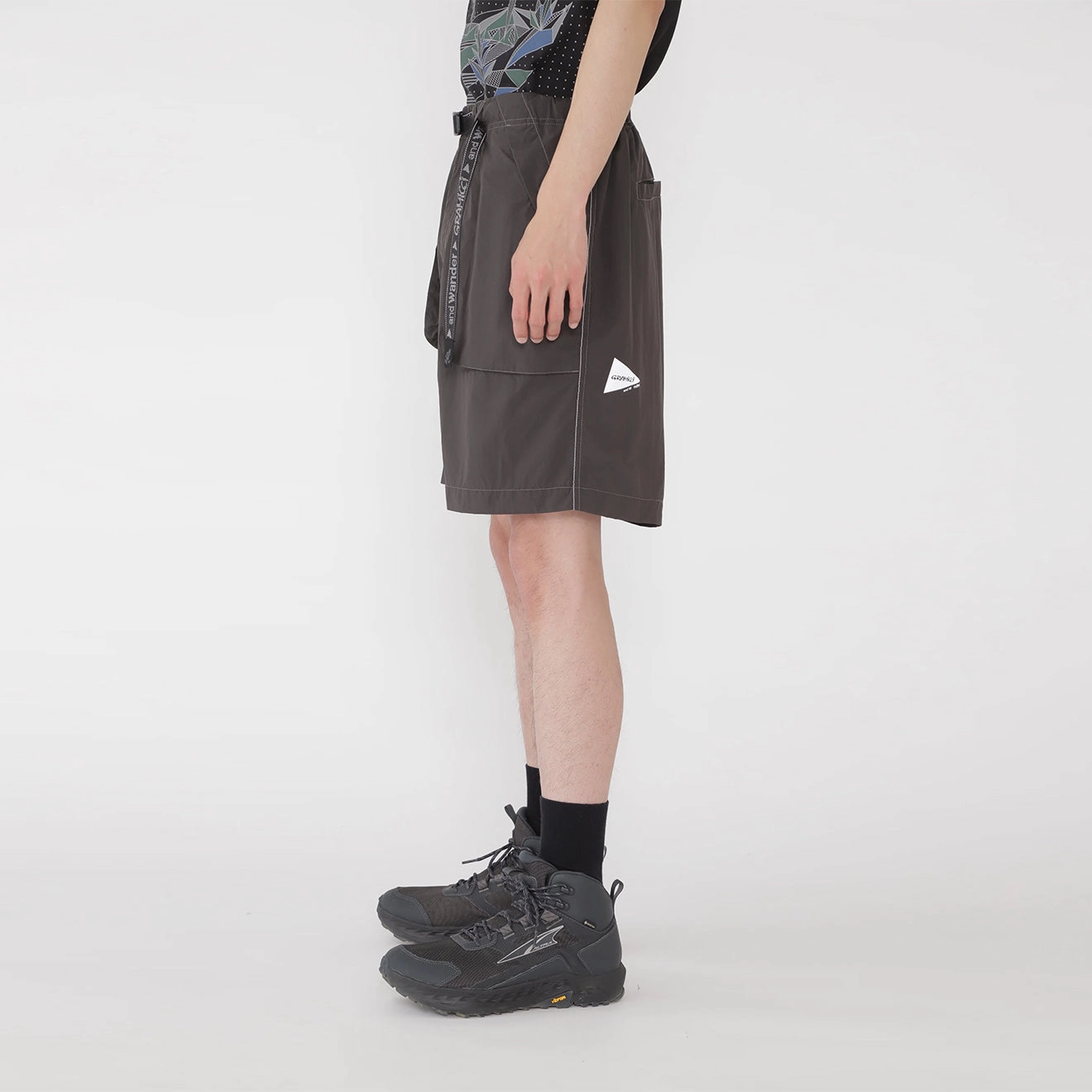 Gramicci x And Wander Brushed Nylon Short Charcoal