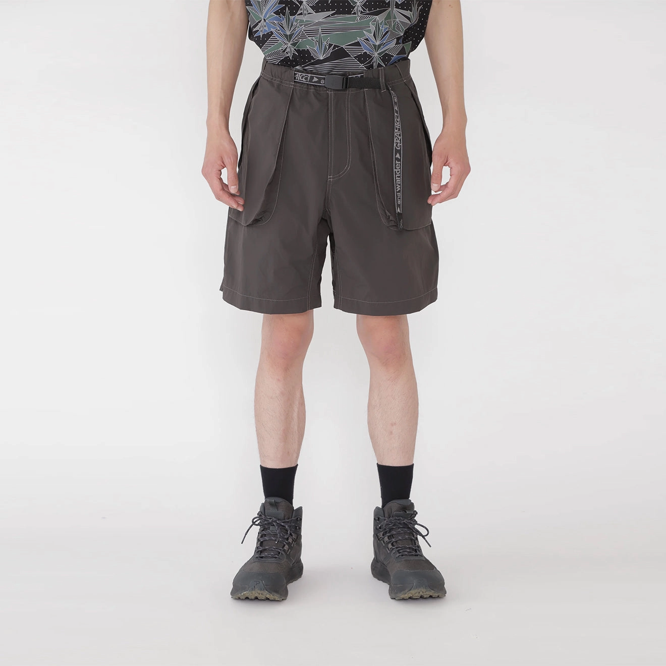 Gramicci x And Wander Brushed Nylon Short Charcoal