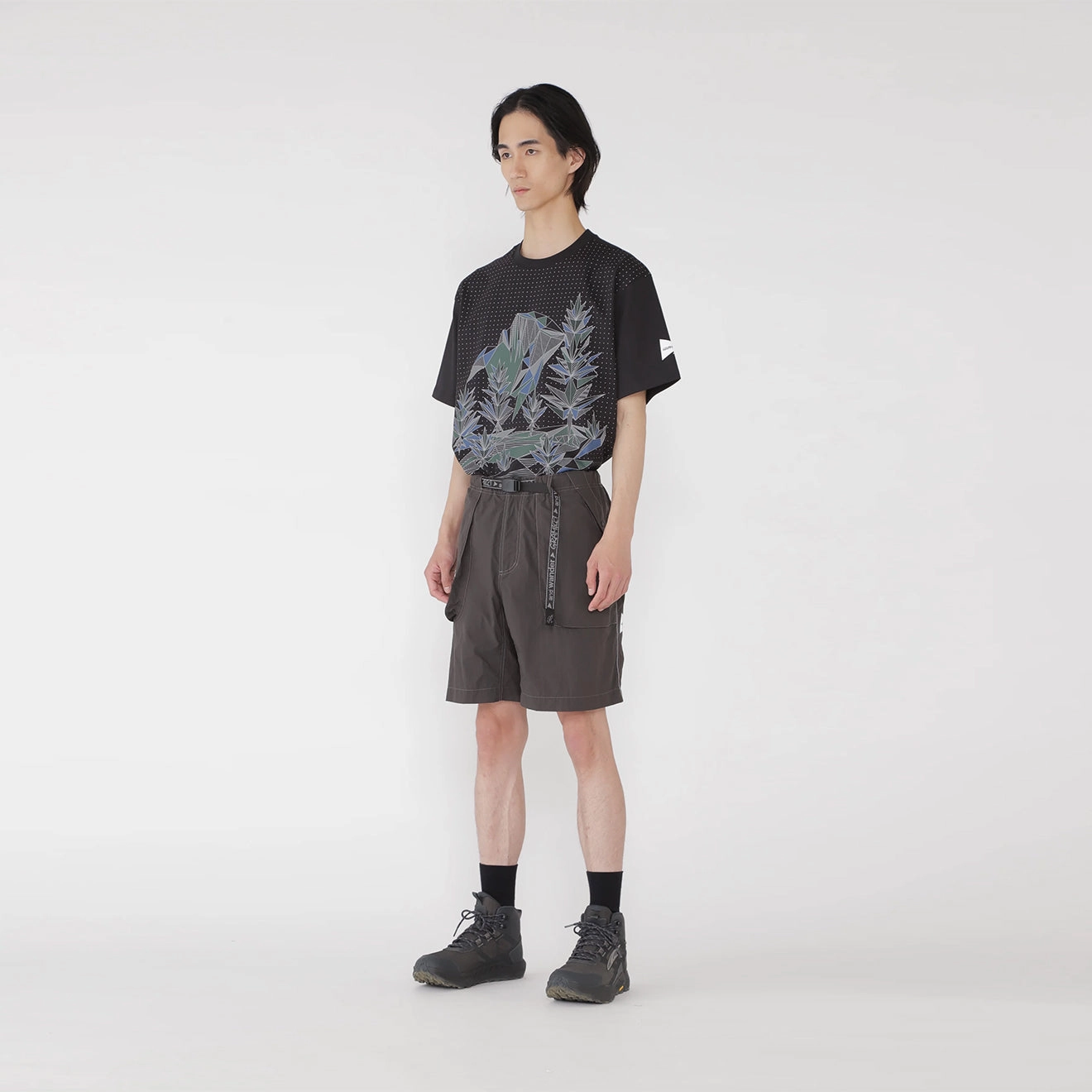 Gramicci x And Wander Brushed Nylon Short Charcoal