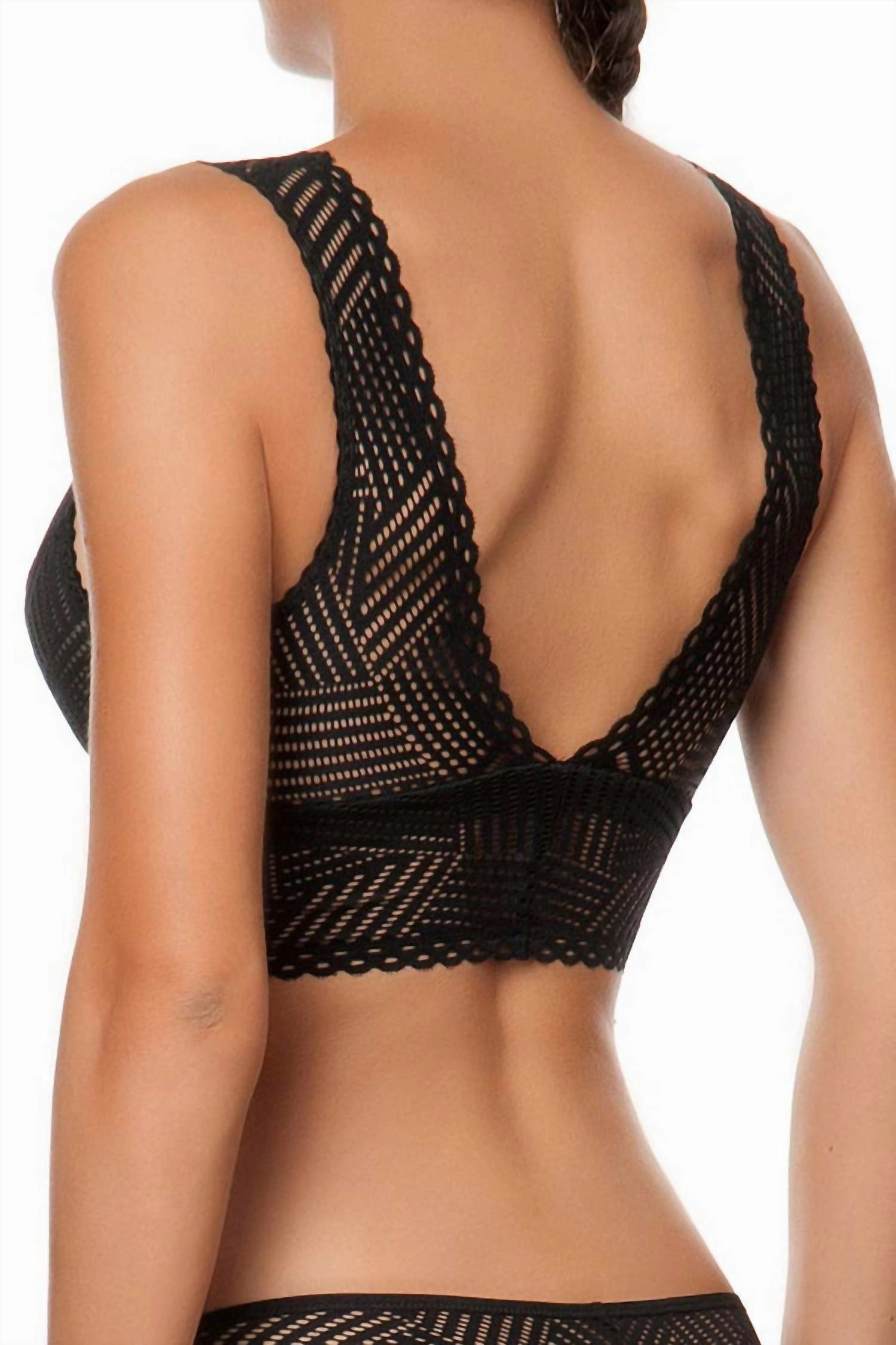 Graphic Bralette In Black