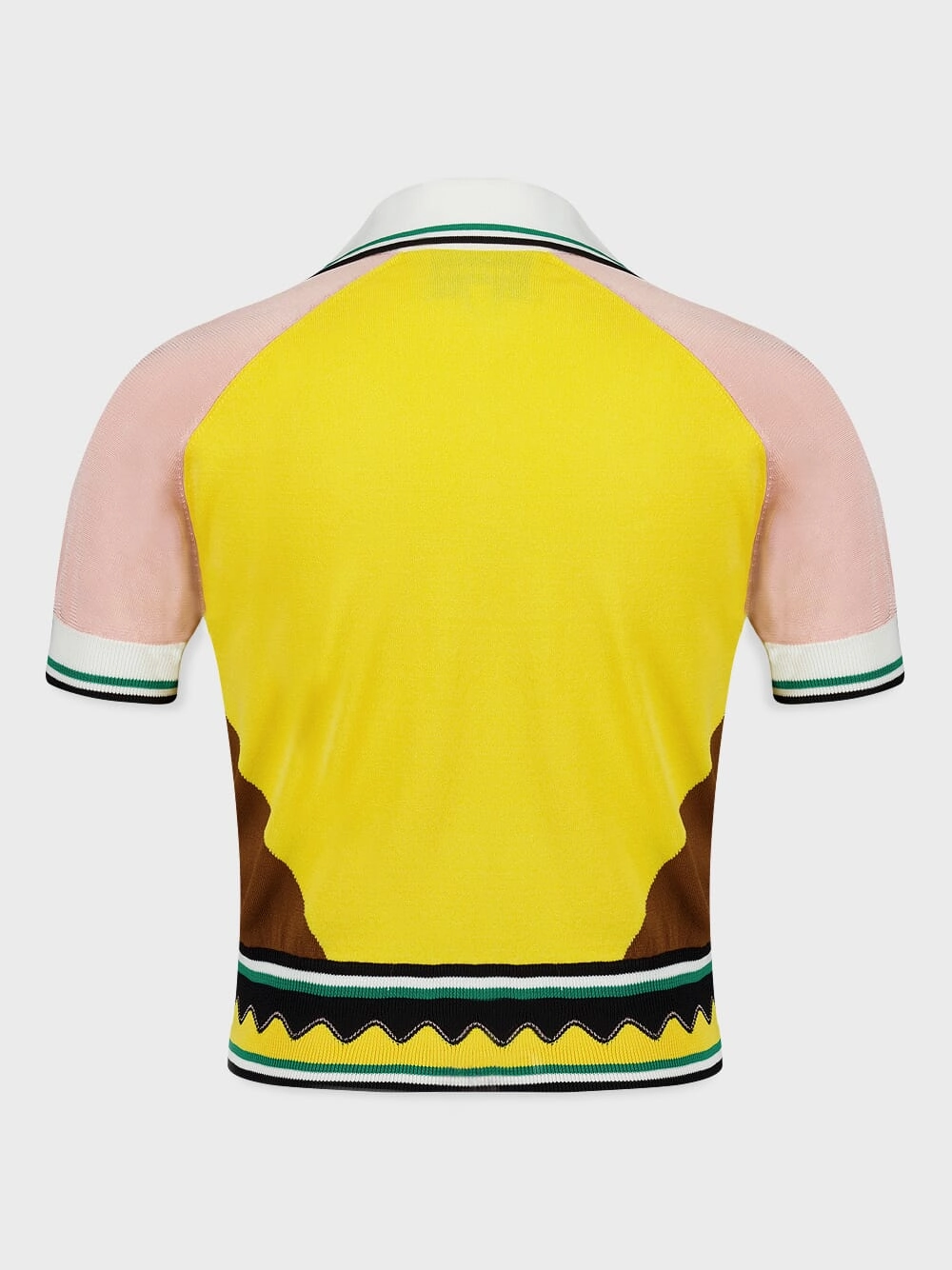 Graphic Panelled Knit Polo