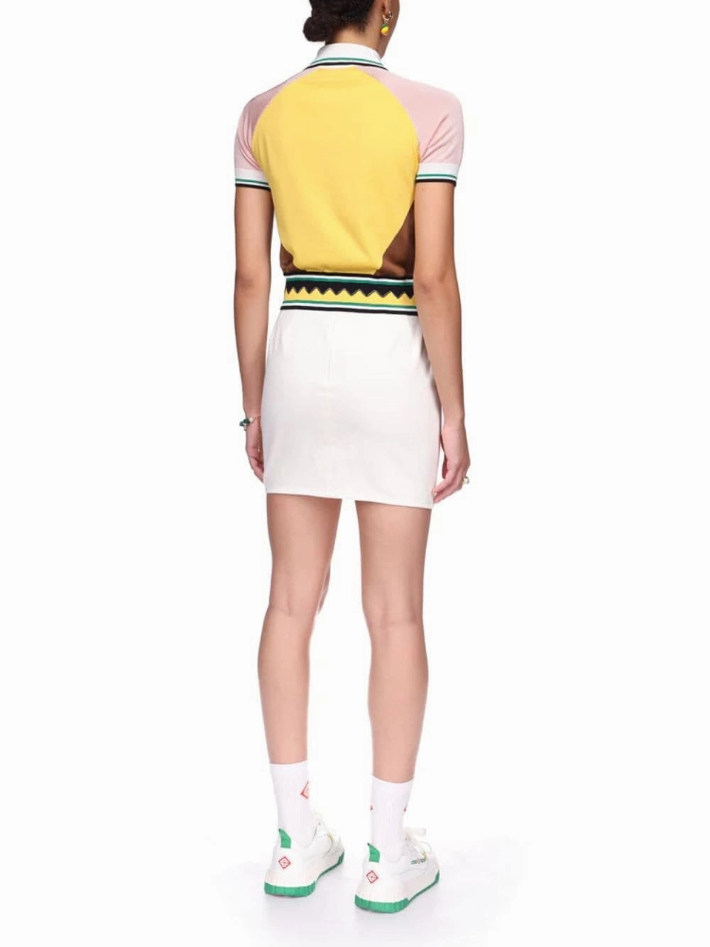 Graphic Panelled Knit Polo