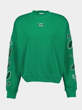 Green Bandana Crewneck Tops Mens - thermal tops