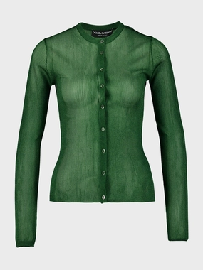 Green Buttoned Cardigan Knitwear Womens - women's knitwear cheap