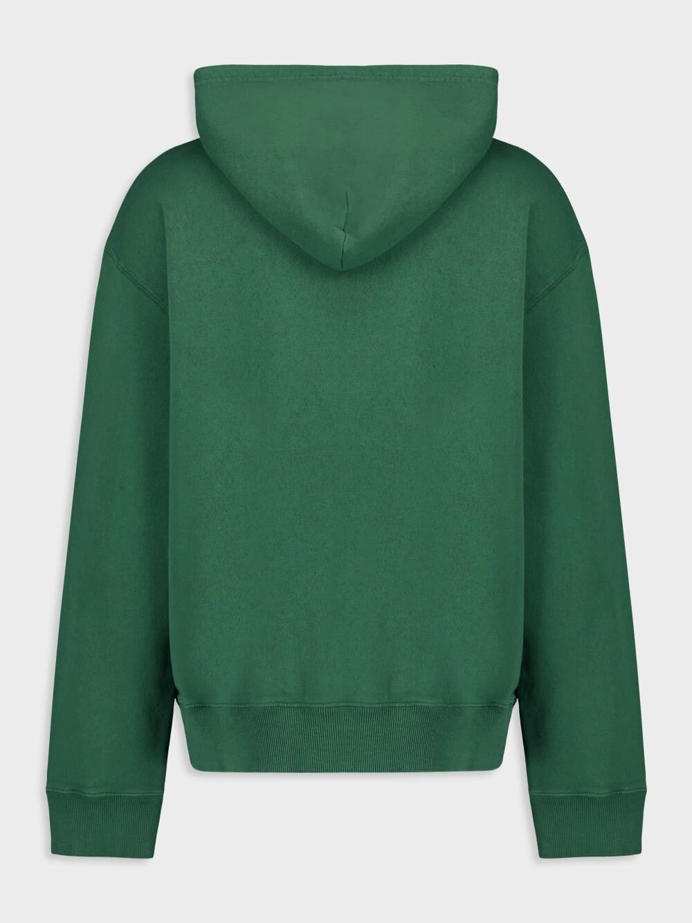 Green Cotton Numbers-Motif Drawstring Hoodie