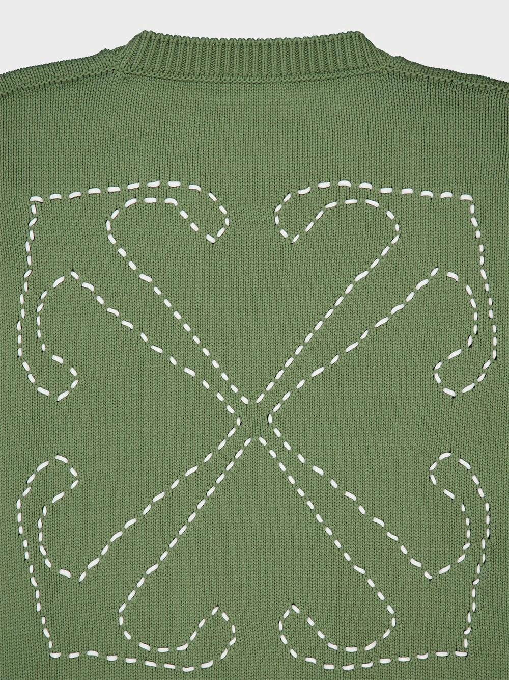 Green Embroidered-Logo Knitted Jumper
