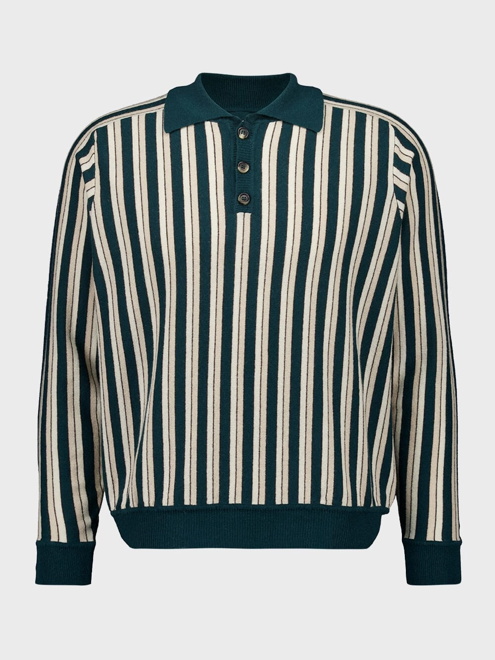 Green Hogan Stripe Polo Knitwear Mens - men's sweaters sale