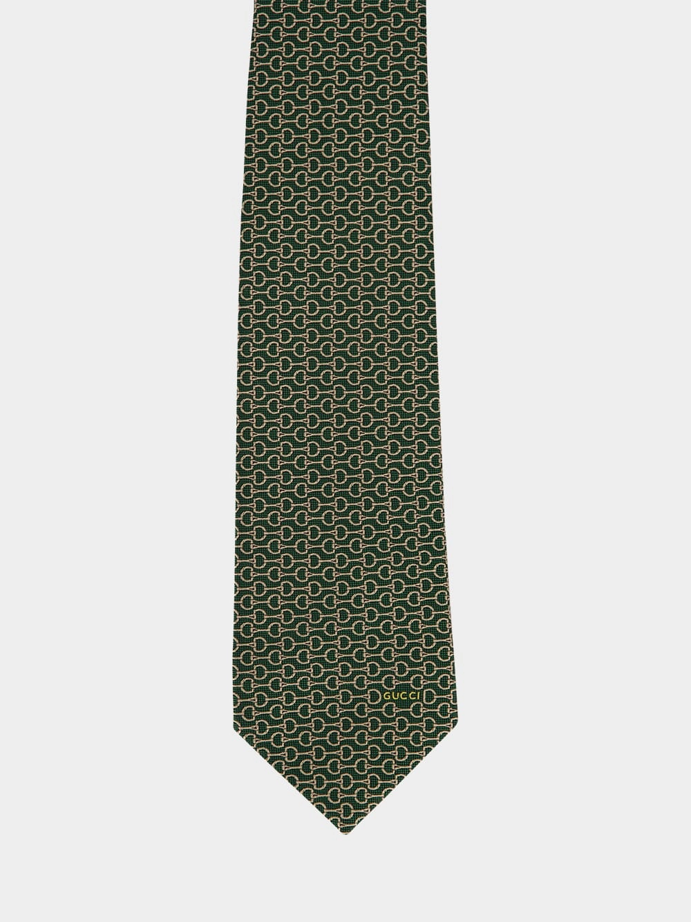 Green Horsebit Silk Jacquard Tie
