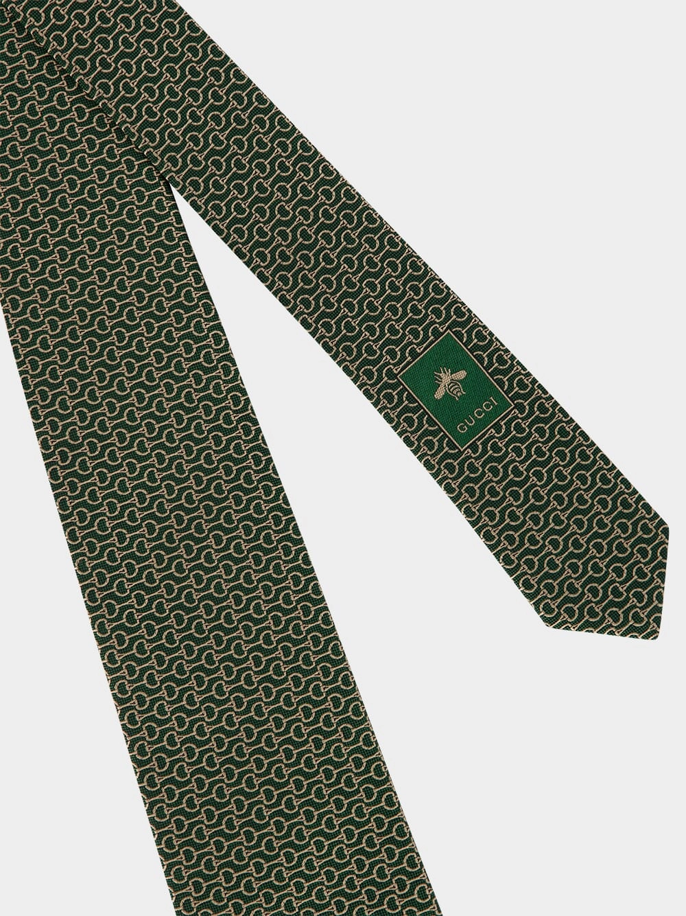 Green Horsebit Silk Jacquard Tie