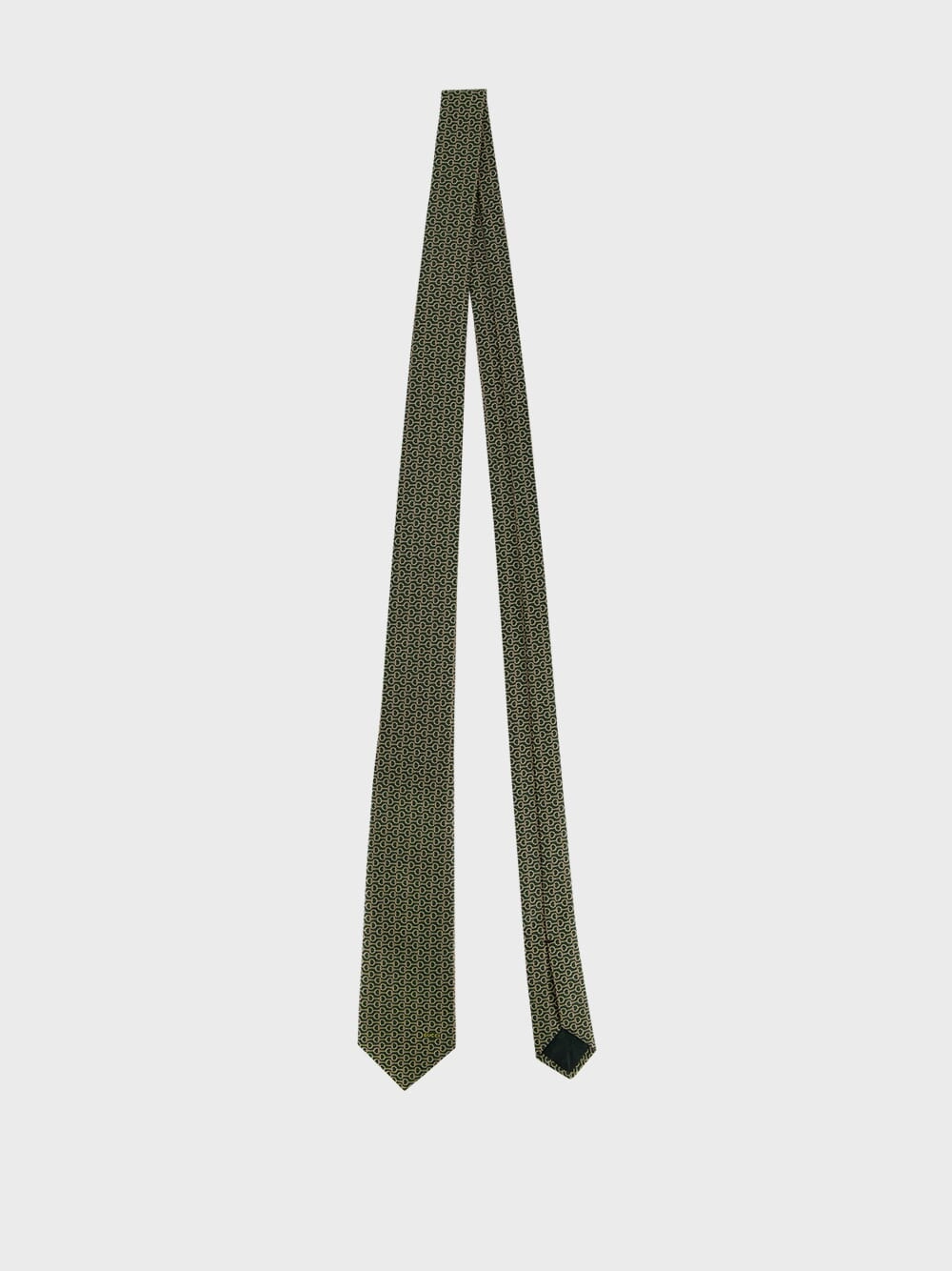 Green Horsebit Silk Jacquard Tie