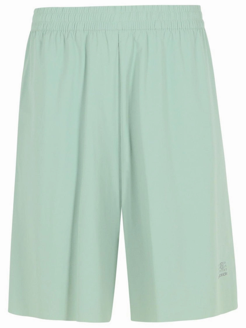 Green Nylon Bermuda Shorts