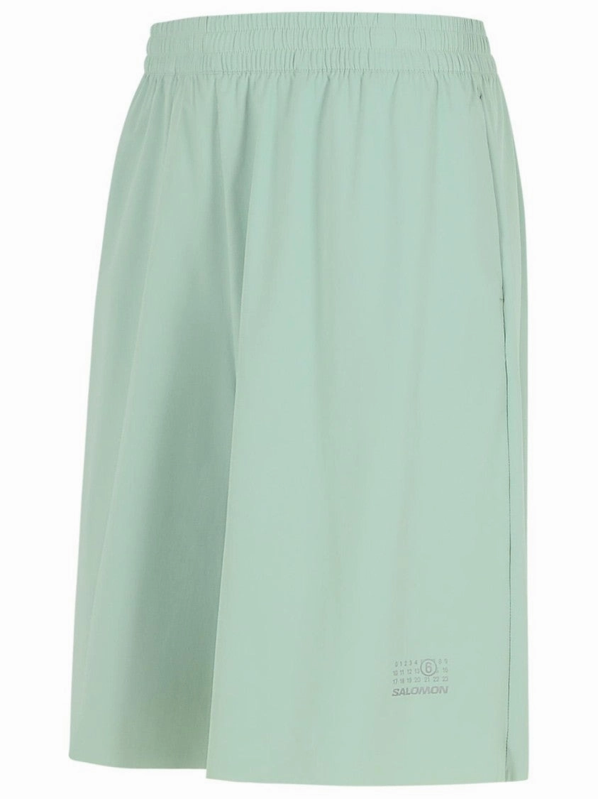 Green Nylon Bermuda Shorts