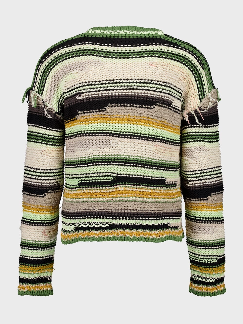 Green Premium Quality Striped Knit Cardigan