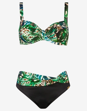 Green Tiger Underwired Bikini Set Swim Womens - one-pieces cheap