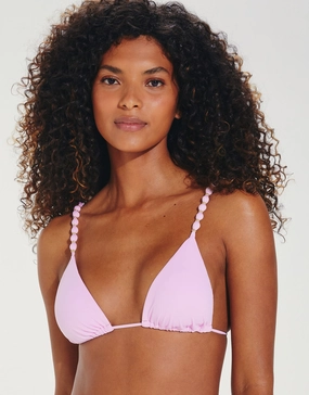 Grenadine Beads Parallel Tri Bikini Top - Lilac Swim Womens - one-pieces cheap