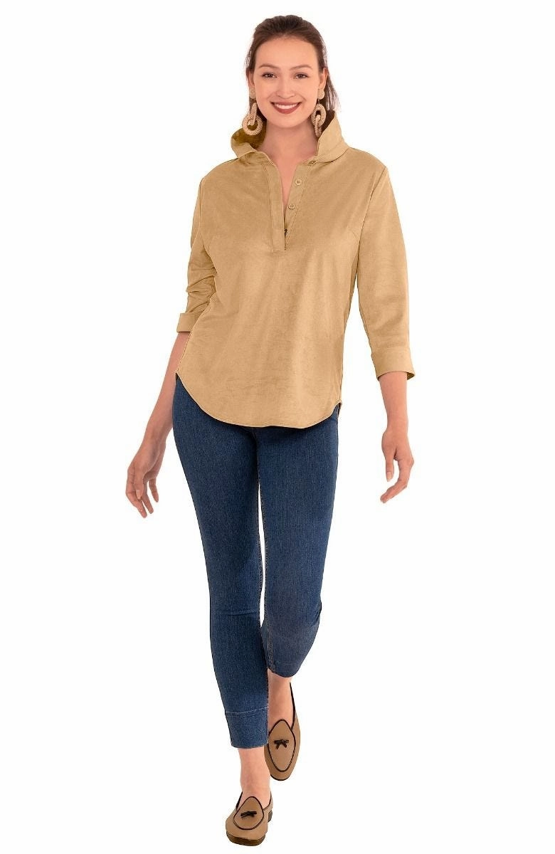 Gretchen Scott Pop Over Top - Ultra Suede Beige