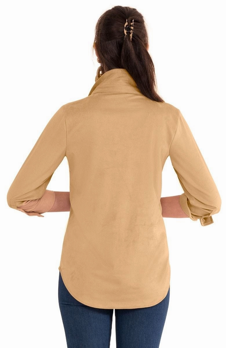 Gretchen Scott Pop Over Top - Ultra Suede Beige