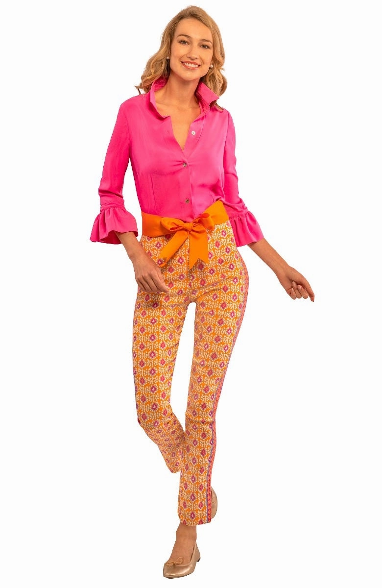 Gretchen Scott Priss Chiffon Blouse - Shocking Pink