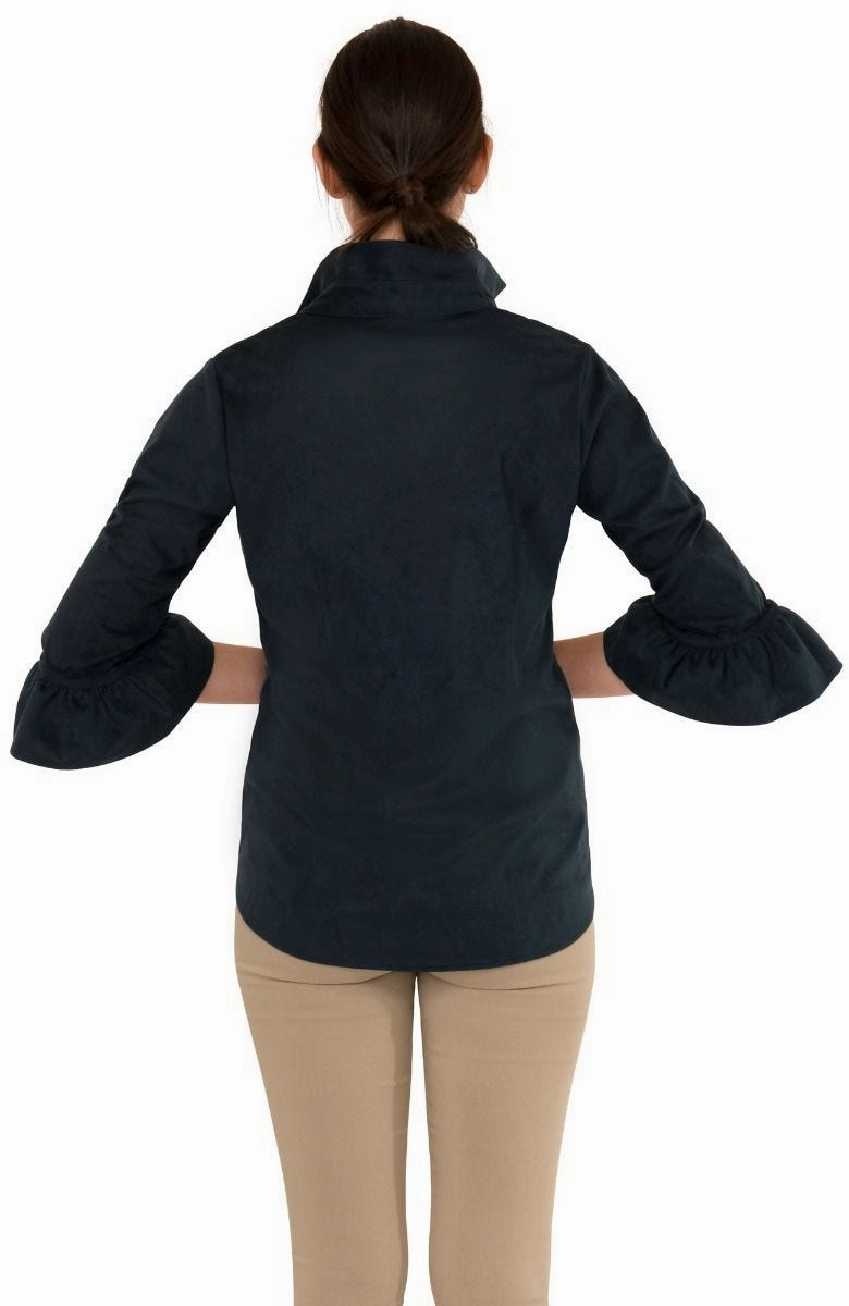 Gretchen Scott Priss Top - Ultra Suede Navy