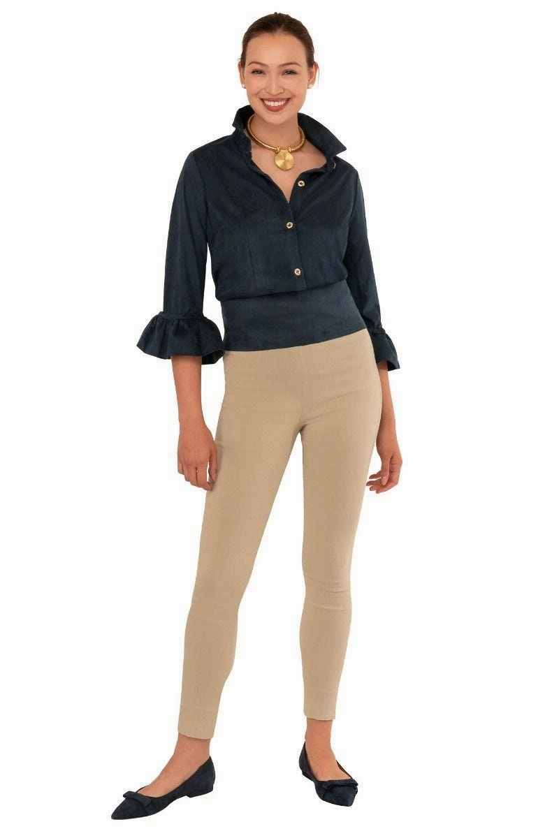 Gretchen Scott Priss Top - Ultra Suede Navy