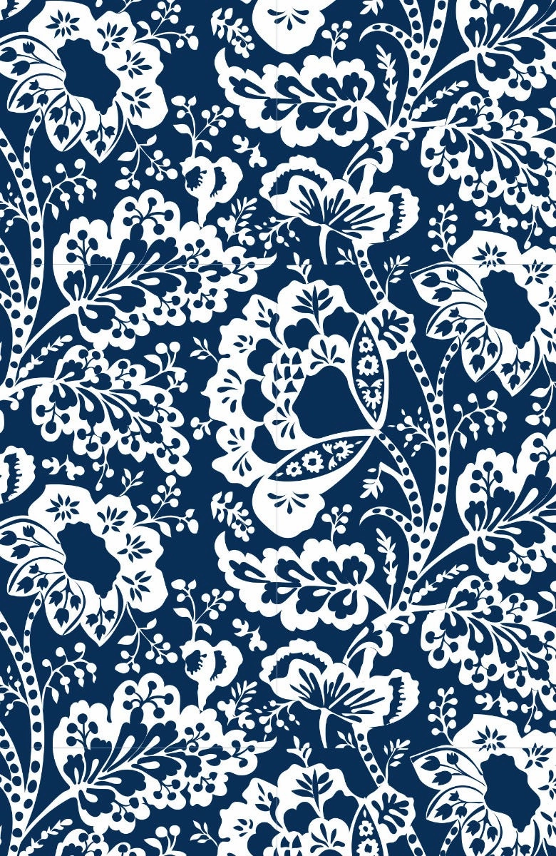 Gretchen Scott Ruff Neck 3/4 Sleeve Jersey Top - Navy Flora