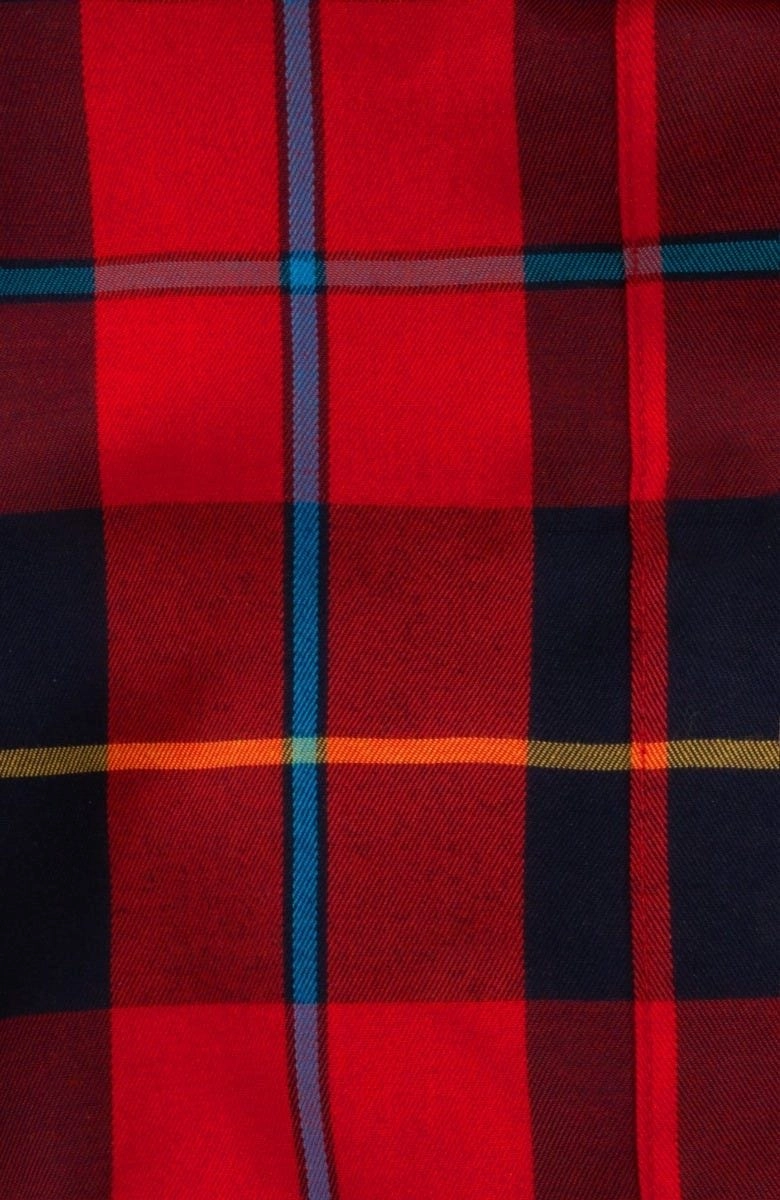 Gretchen Scott Ruff Neck Top - Plaidly Cooper - Red Plaid