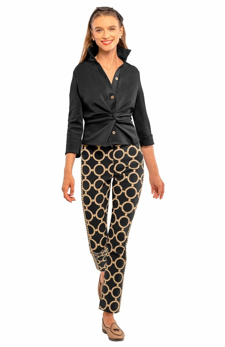 Gretchen Scott Twist & Shout Top - Black