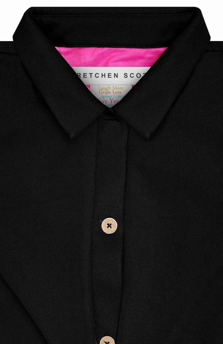 Gretchen Scott Twist & Shout Top - Black
