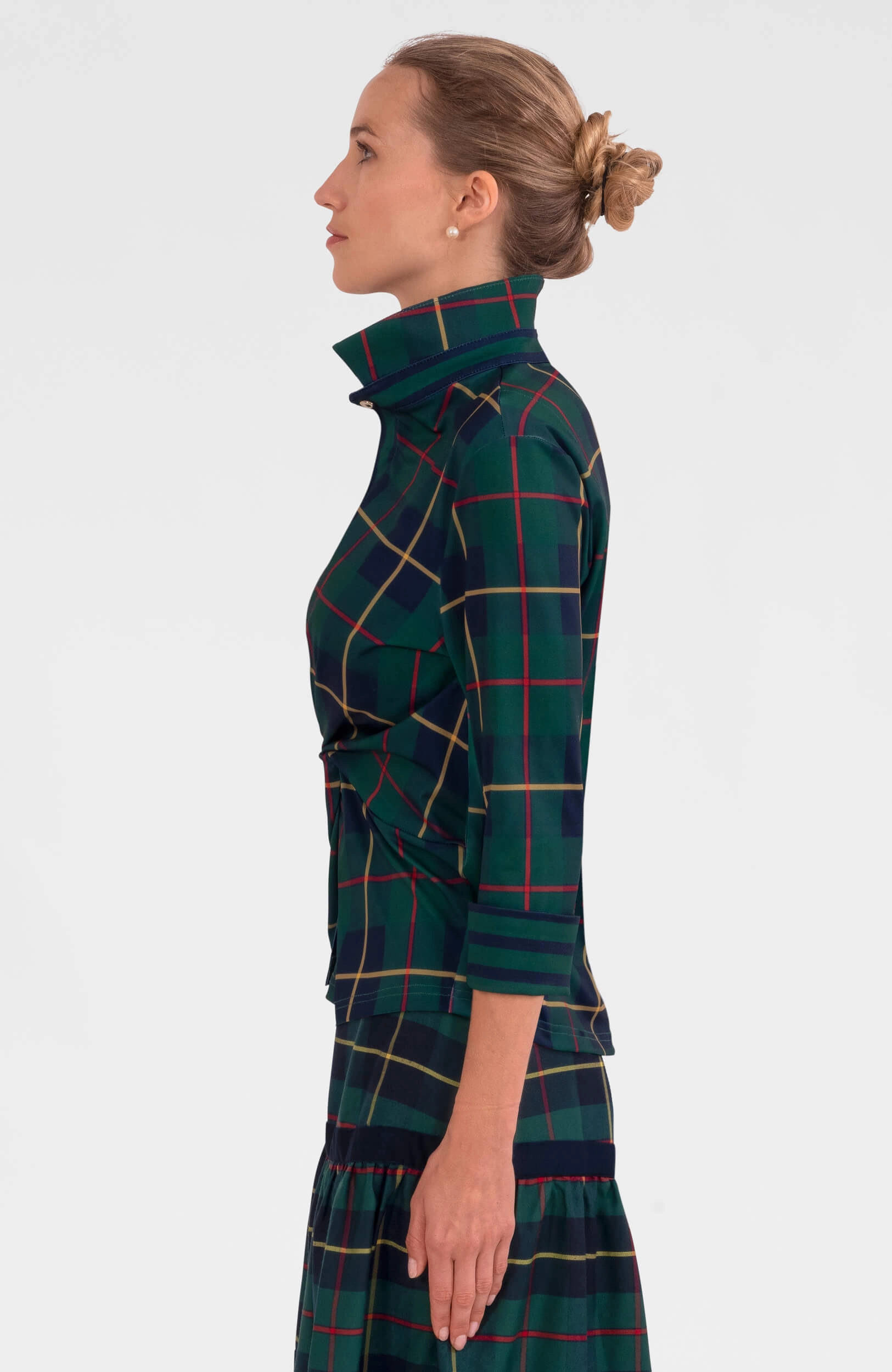 Gretchen Scott Twist & Shout Top - Plaidly Cooper - Green Multi