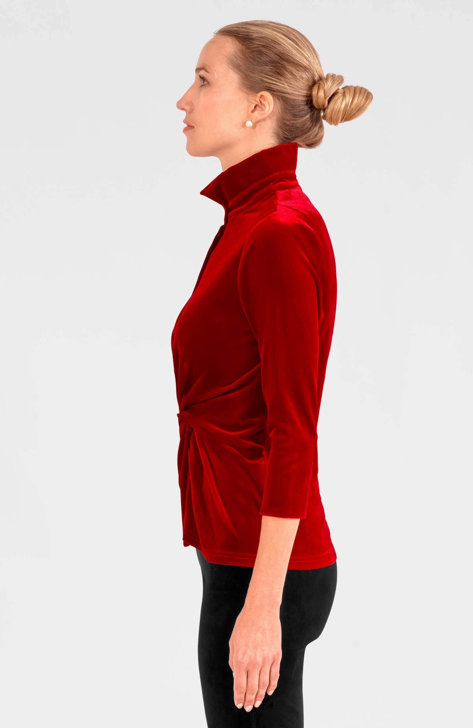 Gretchen Scott Twist & Shout Top - Silky Velvet - Crimson