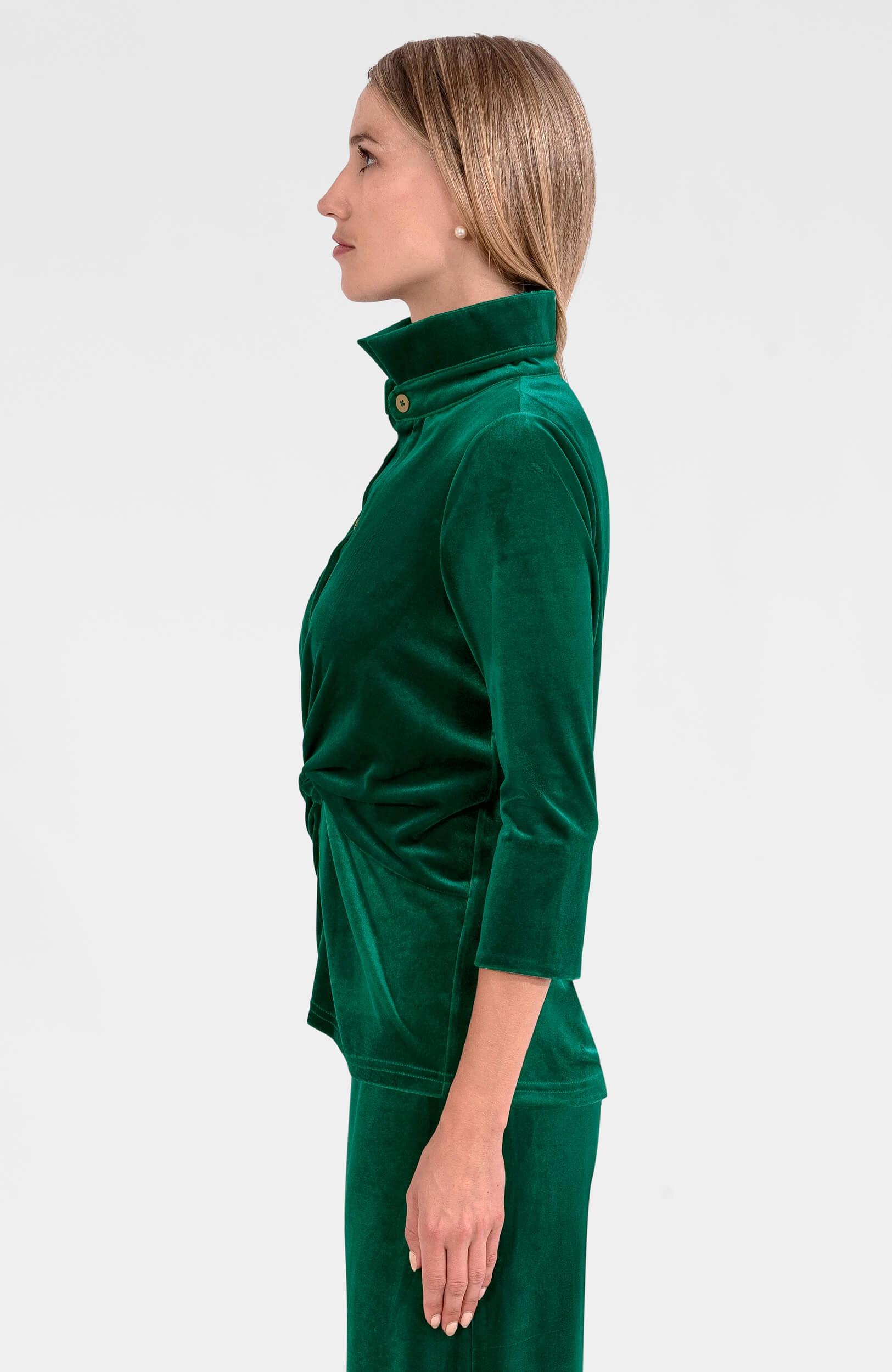 Gretchen Scott Twist & Shout Top - Silky Velvet - Green